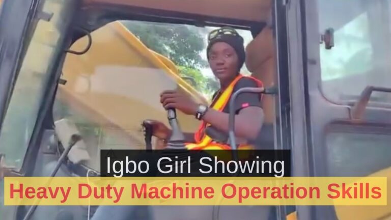 Igbo Girl Breaking Barriers: Miss Chisom Operating Heavy Machinery